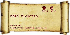 Máté Violetta névjegykártya
